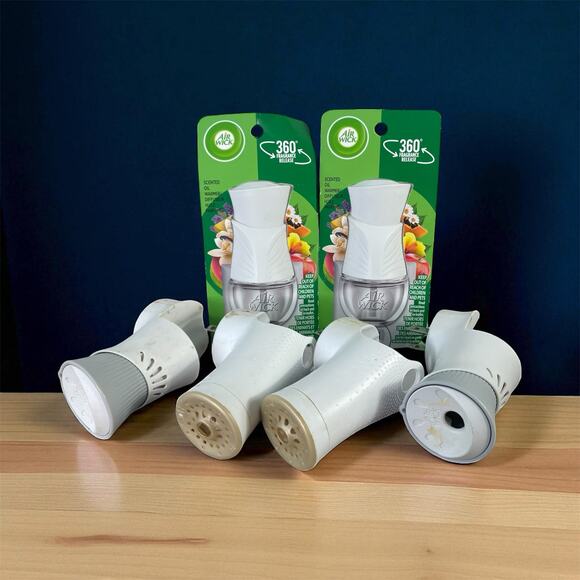 Airwick Scented Oil Warmers Set Refill Base Units White NEW Sealed - Picture 1 of 11